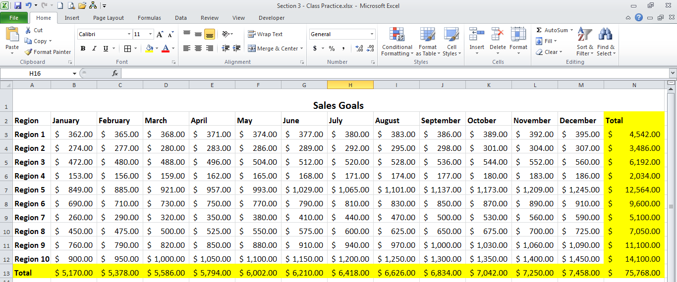 Is there a way to apply AutoSum to multiple cells based on the